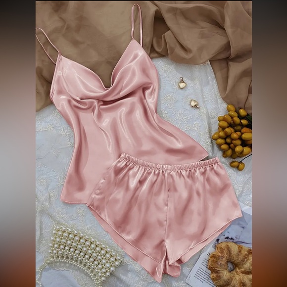 NWOT SHEIN Pink Satin Tank & Shorts Sleep Set size L - Picture 5 of 5